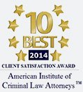 American Institute's 10 Best 2014 - Client Satisfaction Award 2014 | American Institute of Criminal Law Attorneys